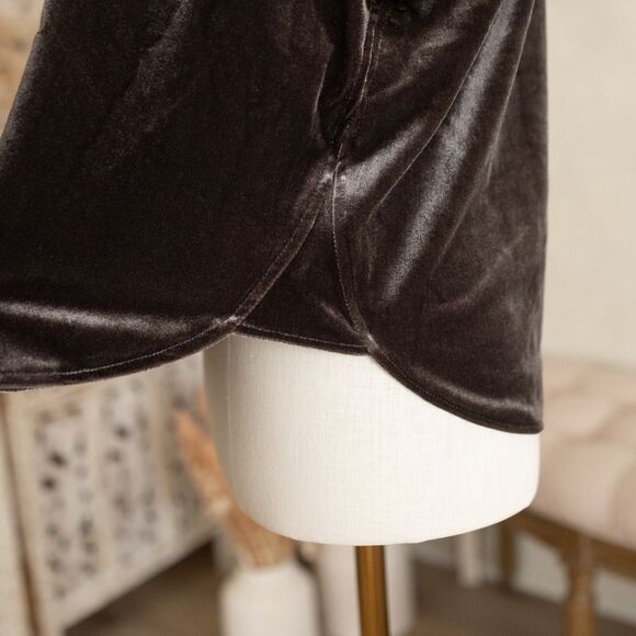 Women’s Madewell Short‎ Sleeve Slate Velvet Top size S - Picture 3 of 6